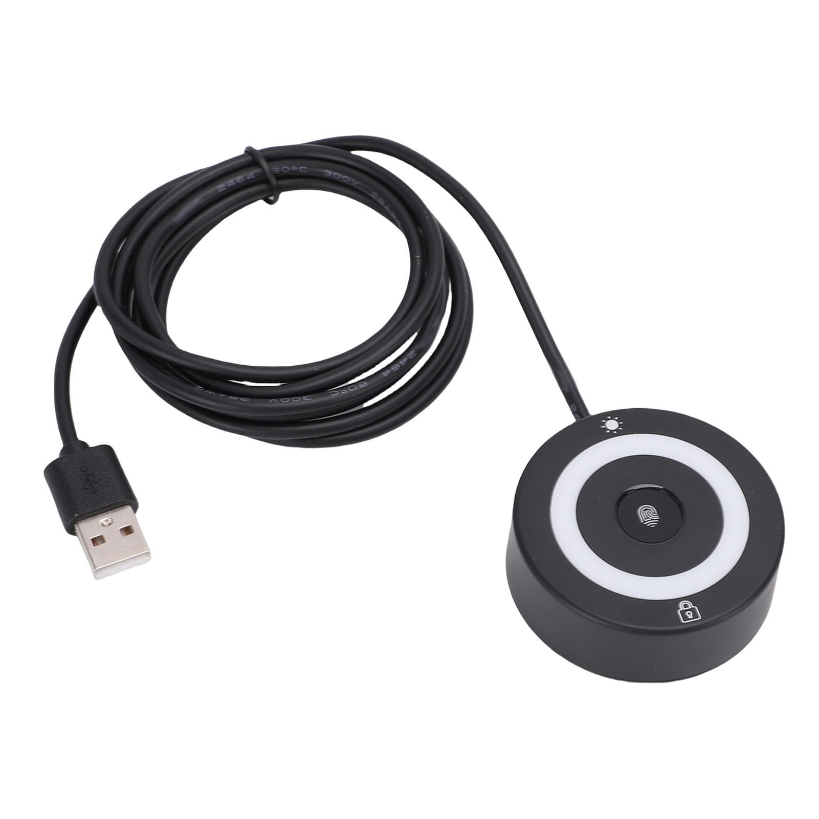 Lector de Huellas Dactilares USB para Wins 10 11, para Wins Hello Escáner de Huellas Dactilares con Cable de 4.92 Pies, Dongle de PC con Reconocimiento Biométrico Táctil de 360