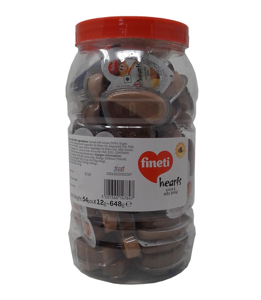 Fineti Cocoa and Milky Cream - Small Hearts, 648g Jar : Amazon.in  