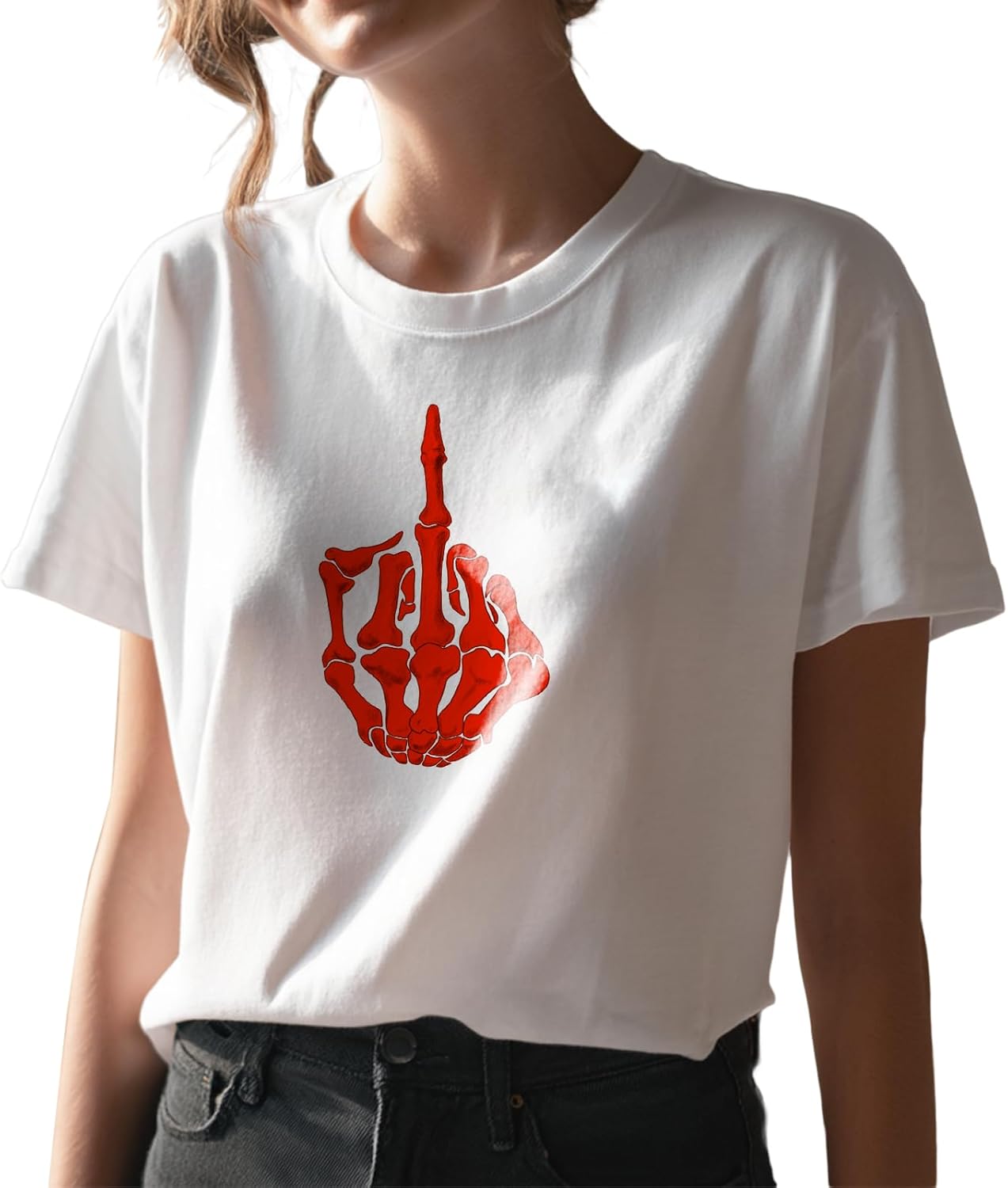 Cute Shirts for Women Solid 100% Cotton Graphic Short Sleeve Crewneck Loose Fit Hippie Soft Comfy Casual Tees