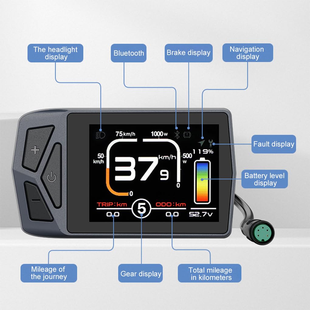 Velocímetro para Bicicleta Equipado con Bluetooth 1 y múltiples