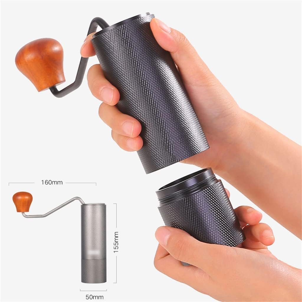 Manual Coffee Grinder Portable Adjustable Stainless Steel Hand Mill(Gray)