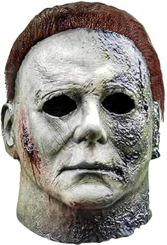 Máscara de Michael Myers para adultos, máscara aterradora de Halloween, cara de terror para Halloween, mascarada, cosplay, fiesta, disfraz de miedo