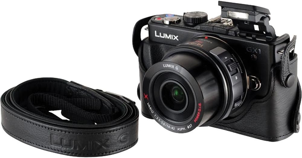 Panasonic DMW-CGK14 Leather Case For Panasonic DMC-GX1 - Black