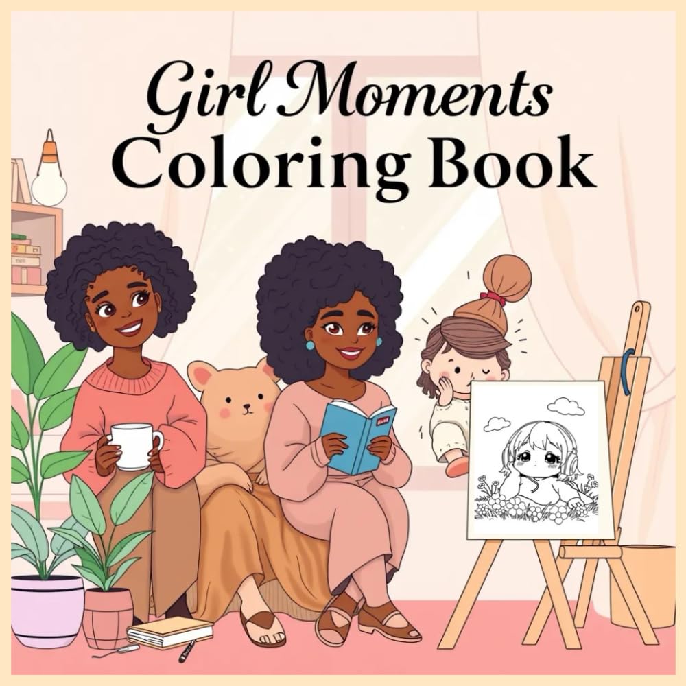 Girl Moments Coloring Book: A Relaxing and Body-Positive Coloring Book Featuring Cute, Cozy, and Empowering Moments for Teens and Adults