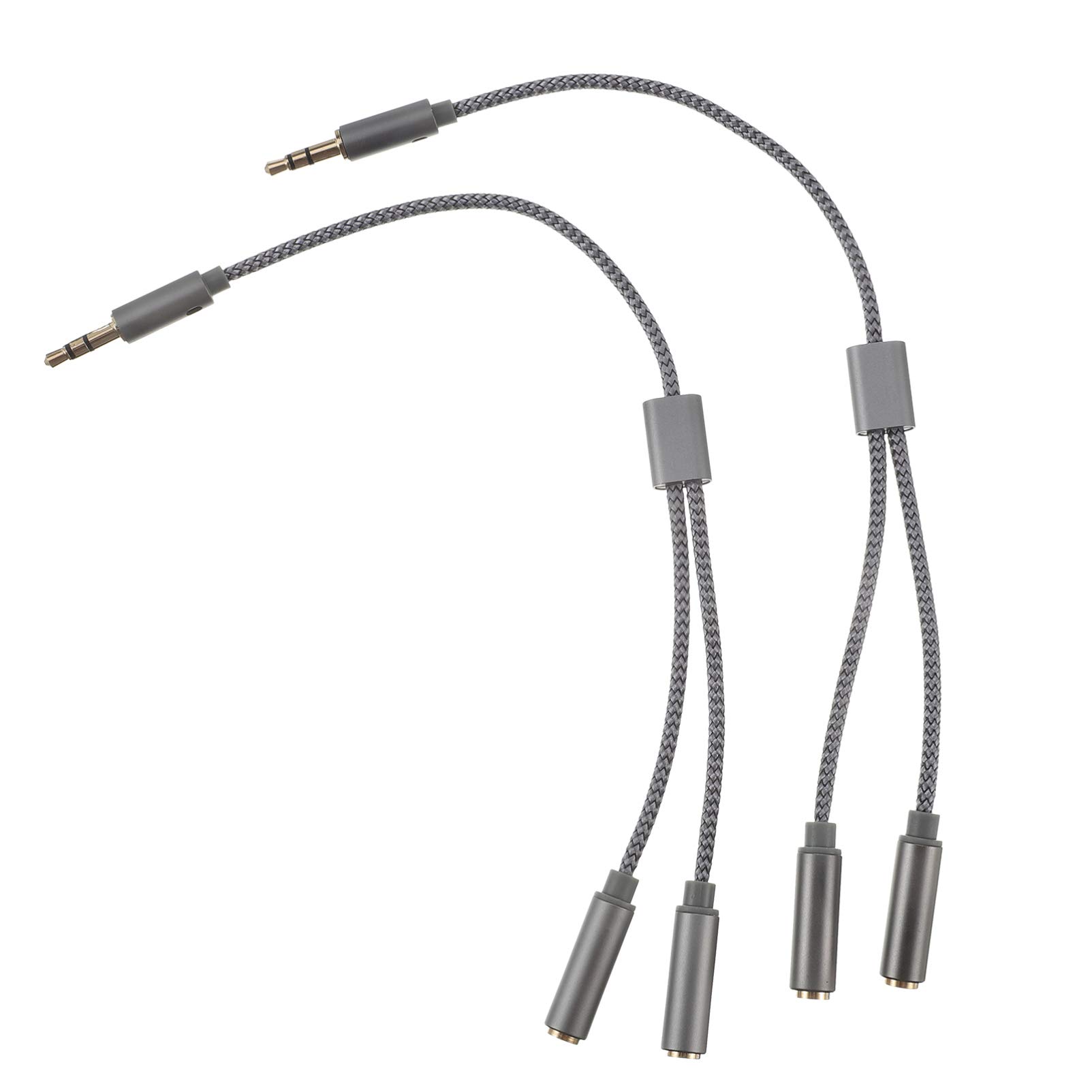 Gatuida 6pezzi Cavi Audio Splitter Intrecciato Da Adattatori Stereo Per Cuffie Dual Jack Femmina Per Dispositivi Digitali Massima Durabilità e Conducibilità Audio