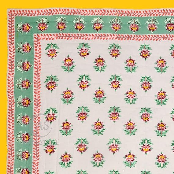 Image of EMIOUR 400 TC Pure Cotton Soft Jaipuri AC Quilt /Razai /Rajai Floral Print,Jaipuri razai Double Bed for Winter Printed (Multicolor, Double Bed, 90 x 105 inch) (Design 3, Double Bed)