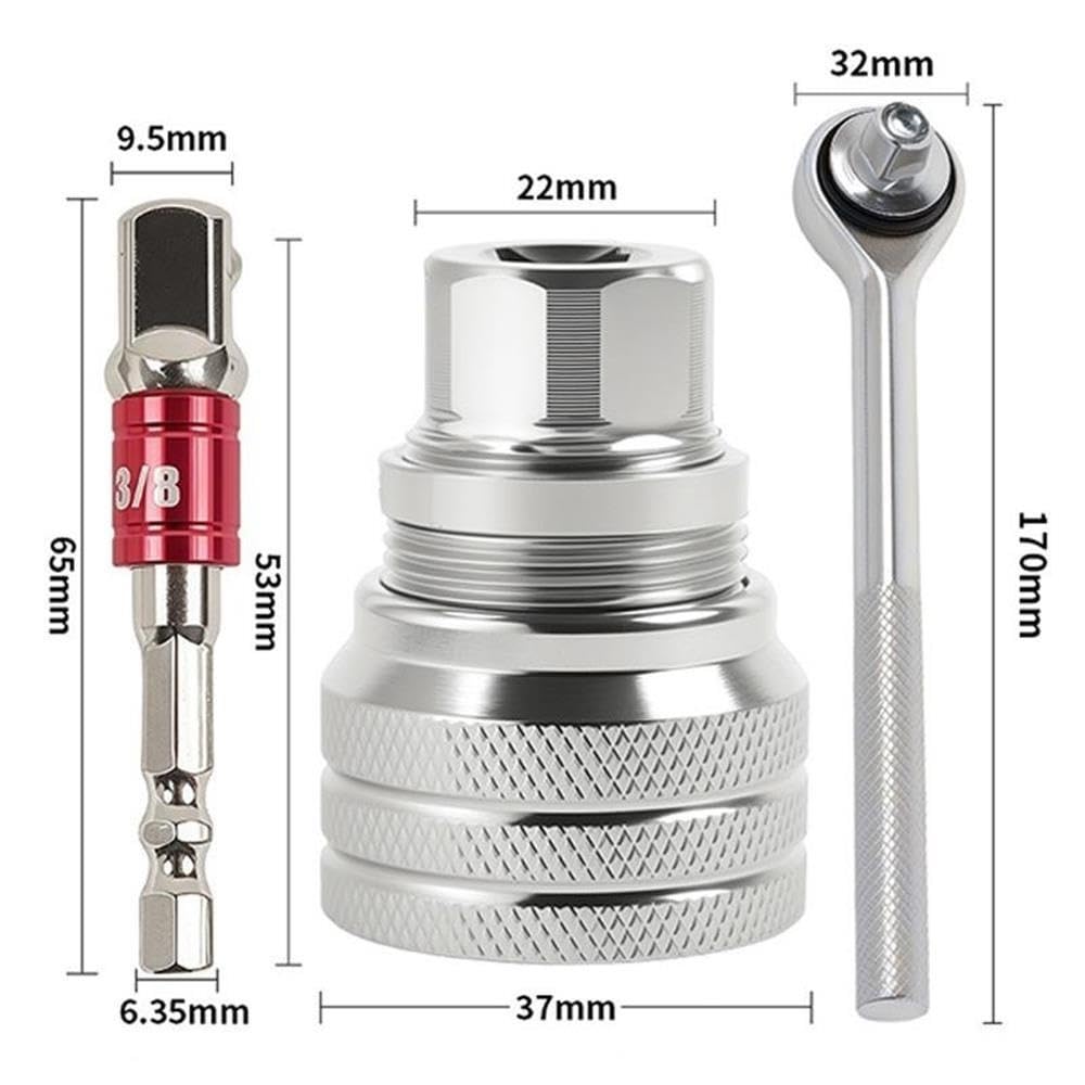 Bigbibi Adattatore a presa esagonale regolabile da 3 pezzi for trapano e chiave a cricchetto(B-3set)