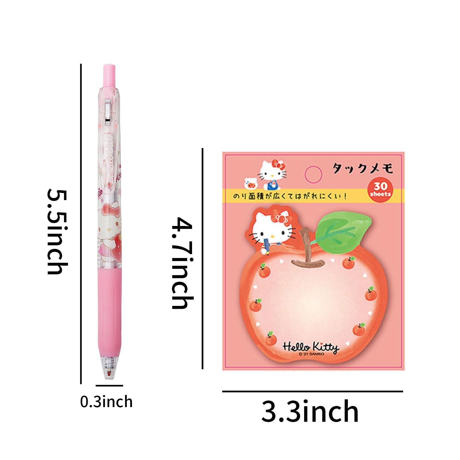 Cute Office Supplies - Including 6 Pcs Cartoon Gel Pens & 8 Pack Small Sticky Notes - Anime Cartoon Gifts Set for Girls: 1set