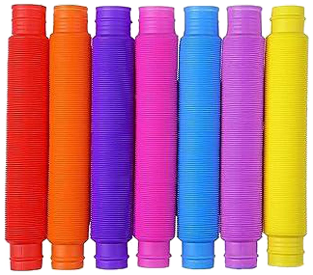 pack of 10 pop tubes fidget toy pop it colorful stretch tube sensory tool for kids adult elastic tube