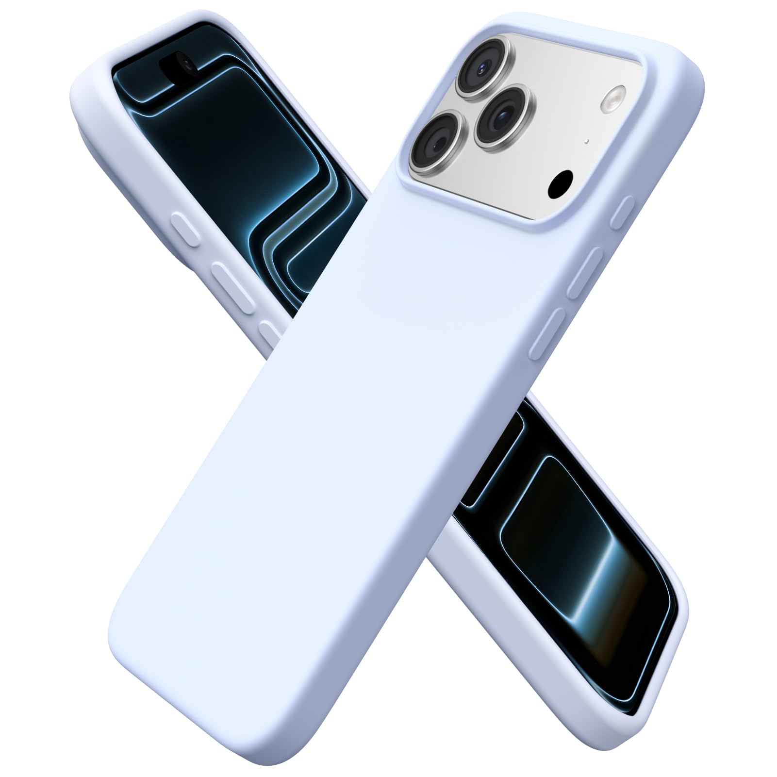 ORNARTO für iPhone 17 Pro Max Hülle Silikon 6,9 Zoll, dünne Handyhülle iPhone 17 Pro Max aus Flüssigsilikon, Kratzfeste und stoßfeste Schutzhülle iPhone 17 ProMax Hülle(2025) - Baby blau