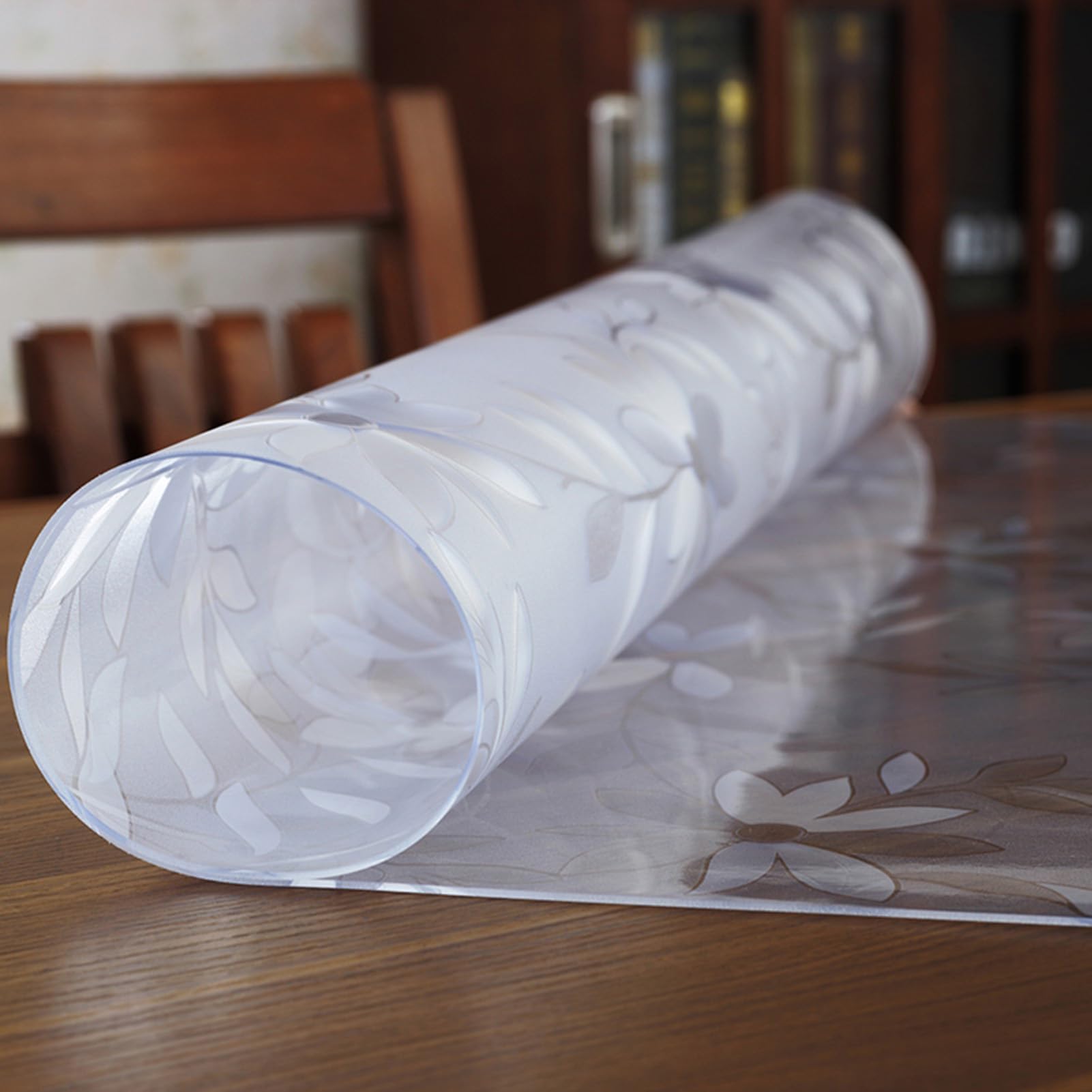 Tovaglia stampata Protezione per Tavolo PVC,Pellicola trasparente Plastificata,Copri Tavolo Impermeabile,Copertura Scrivania Resistente Calore,protettiva Per Cucina Giardino (150x150cm,2mm)