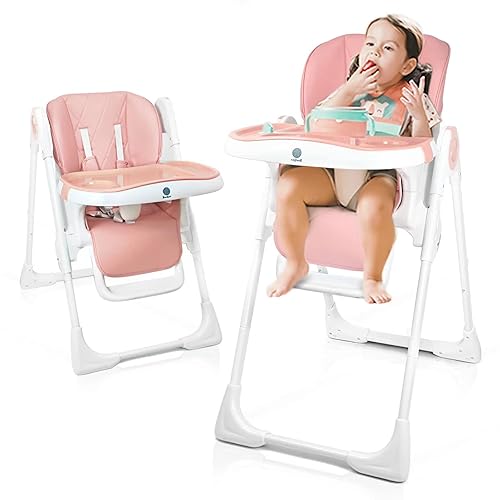 Silla alta plegable 4 en 1, silla alta portátil y compacta ajustable para bebés y niños pequeños, múltiples alturas y posiciones para regalos de