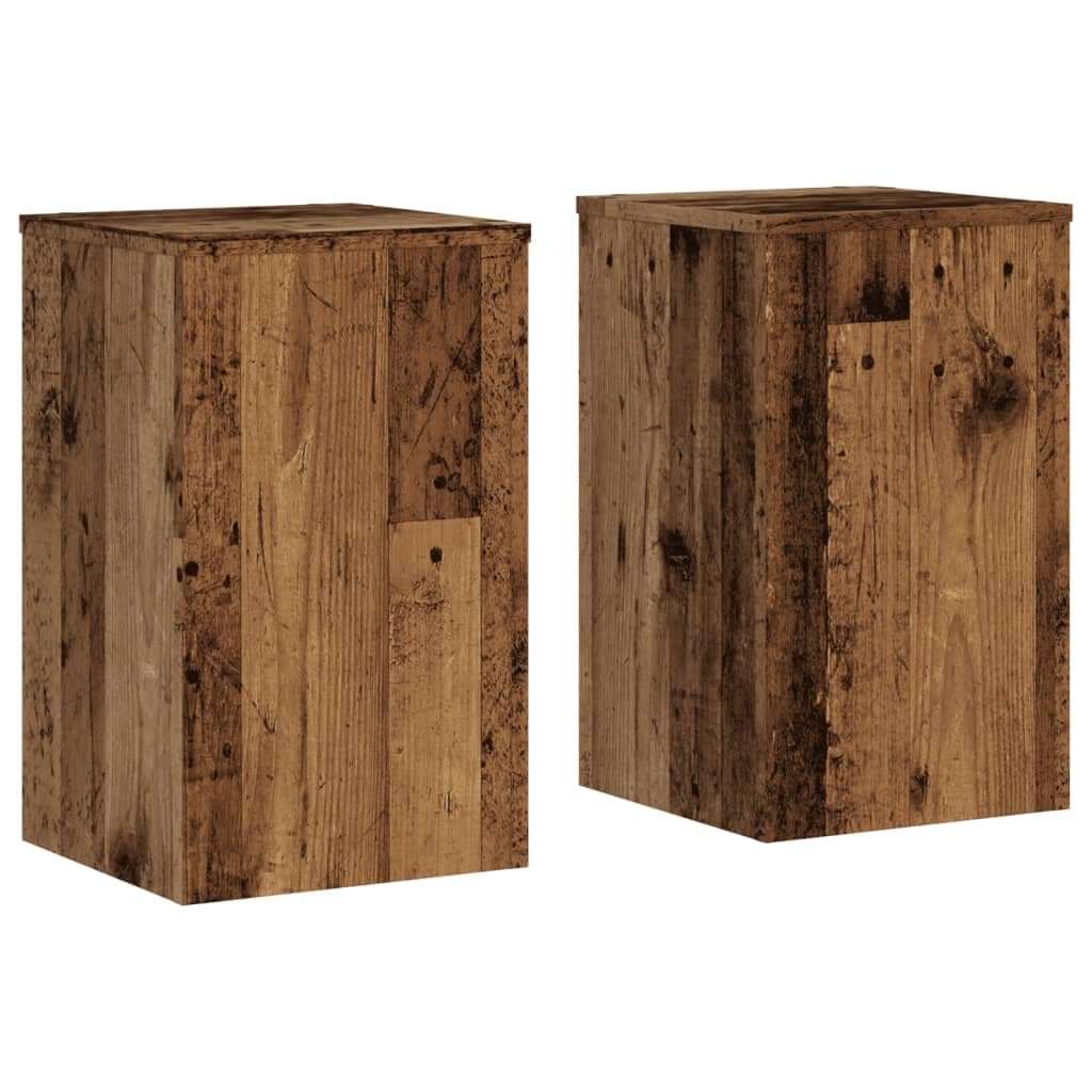Vidaxl Old Wood Plant Stands 2 Pcs, Plant Pot Stand For Indoor Home Living Room, Plant Holder For Decorative, Flower Stand Flower Pot, Engineered Wood