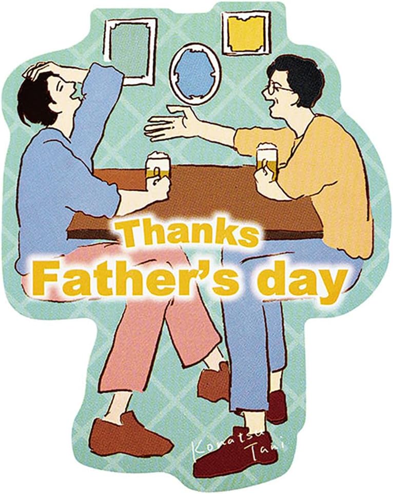 Heads CHM-2S Gift Stickers, W3.1 x H3.9 inches (80 x 100 mm), Blue, Charme Collection, Father's Day, Stickers, Made in Japan