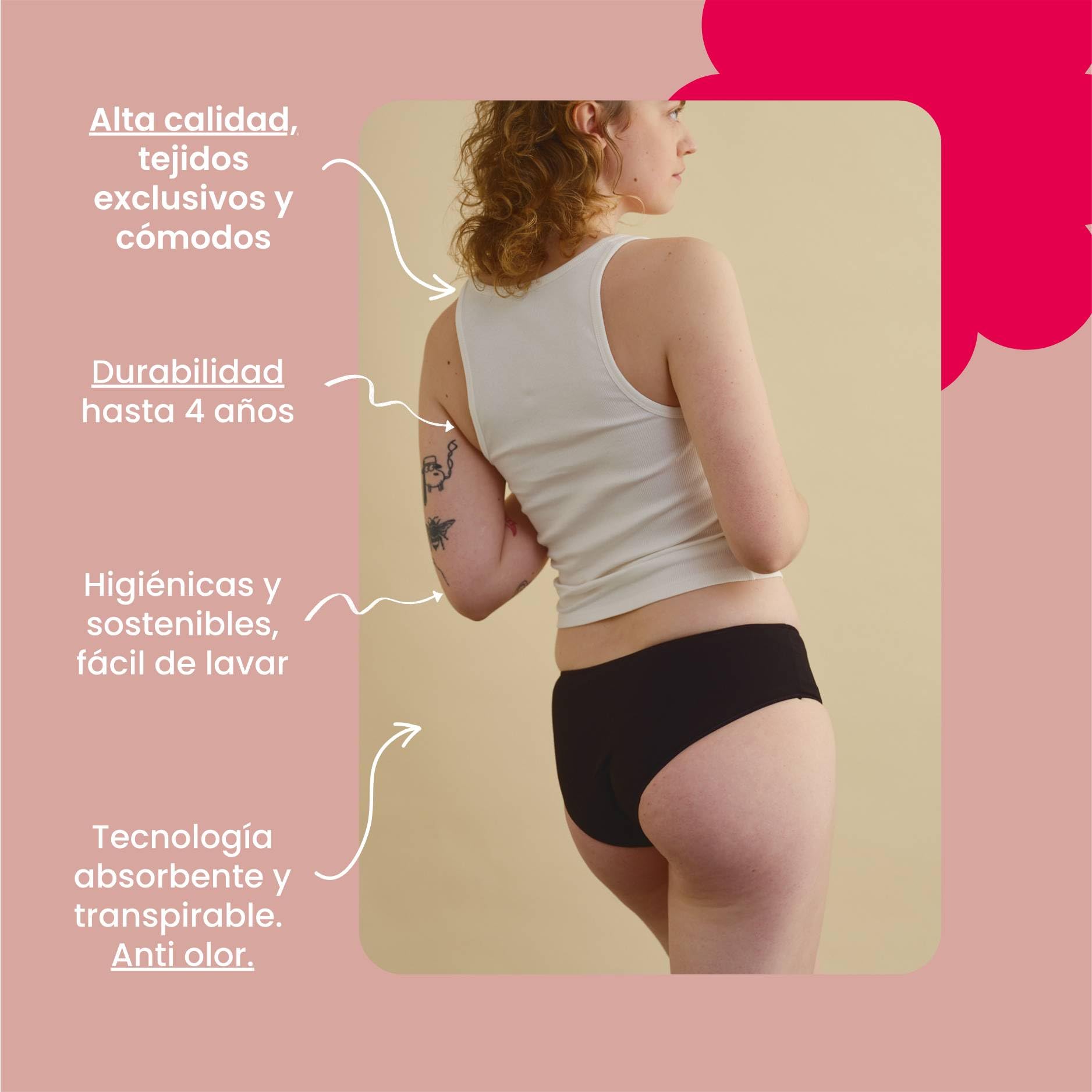 COCORO Saugfähige Unterhose für diskrete Inkontinenz, Größe L, leichte Verluste, bequem und elegant, Absorption bis zu 40 ml, wiederverwendbar, geruchsneutralisierend, leicht zu waschen