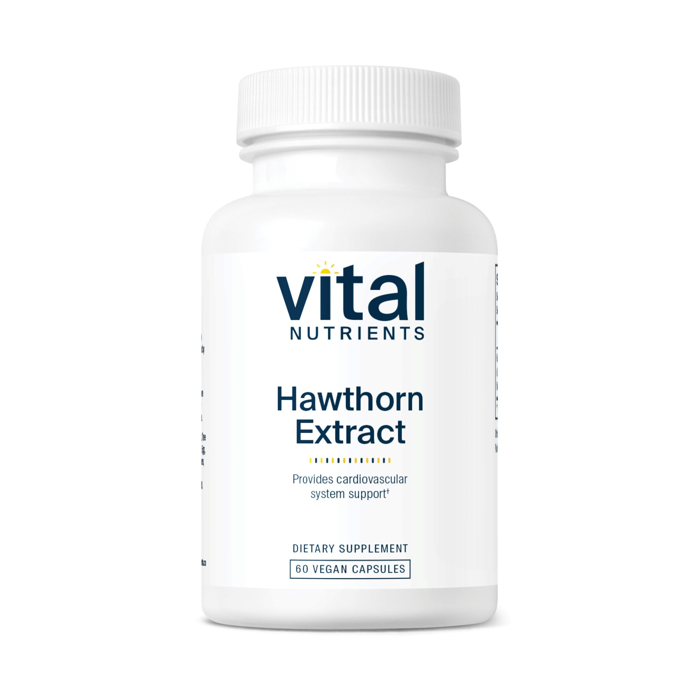 Vital Nutrients - Hawthorn Extract - Cardiovascular System and Heart Health Support - 60 Vegetarian Capsules per Bottle - 450 mg
