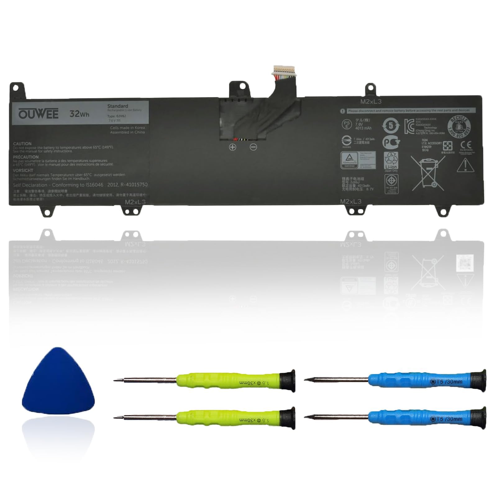 0JV6J Laptop Battery Compatible with Dell Inspiron 3179 3180 3162 3164 3168 Series Notebook 8NWF3 PGYK5 OJV6J 7.6V 32Wh 4013mAh 2-Cell