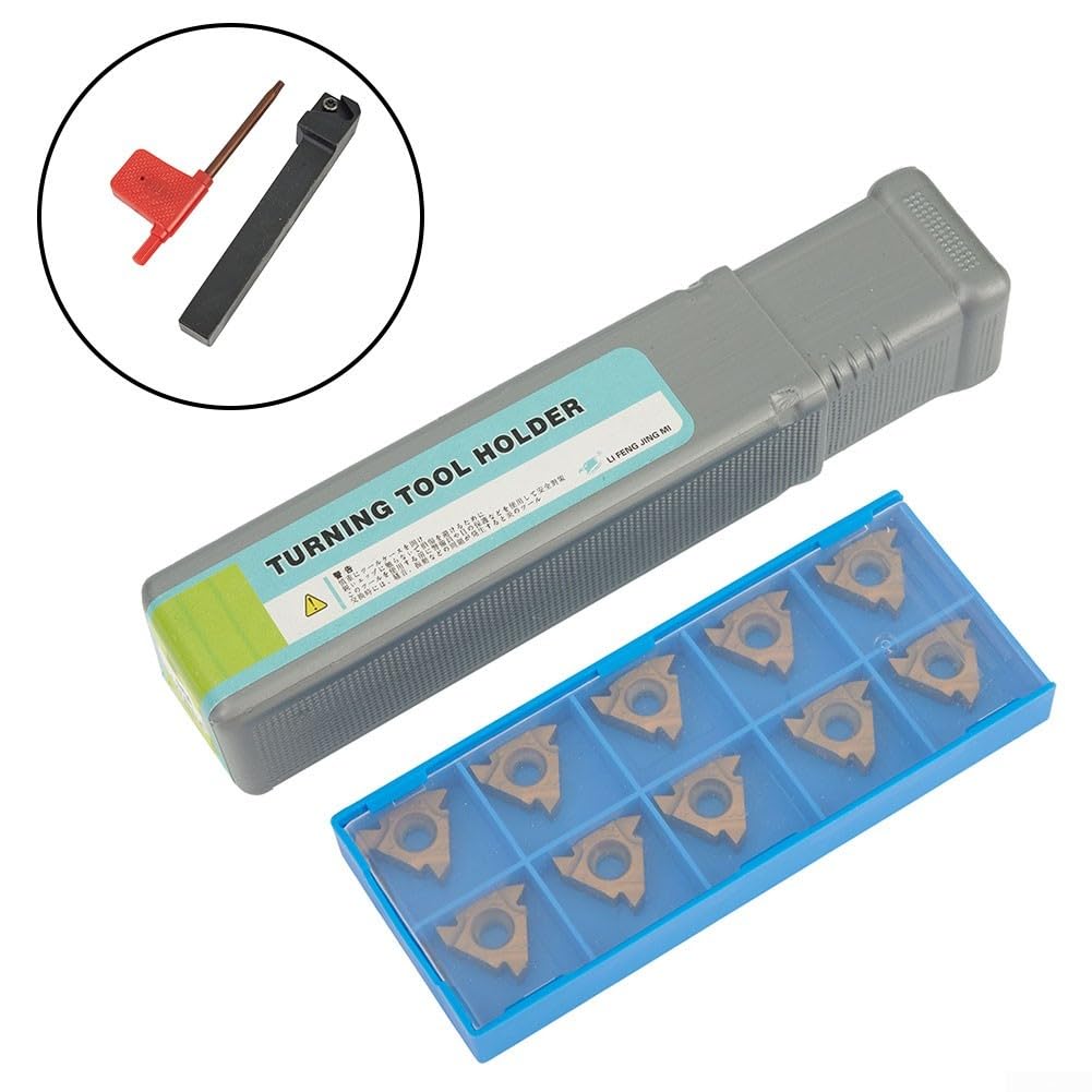 Soporte para herramientas de torneado, aumenta la precisión de mecanizado con 10 piezas 16ER AG60 de inserción de roscado CNC para tornear, ranurar y perforar