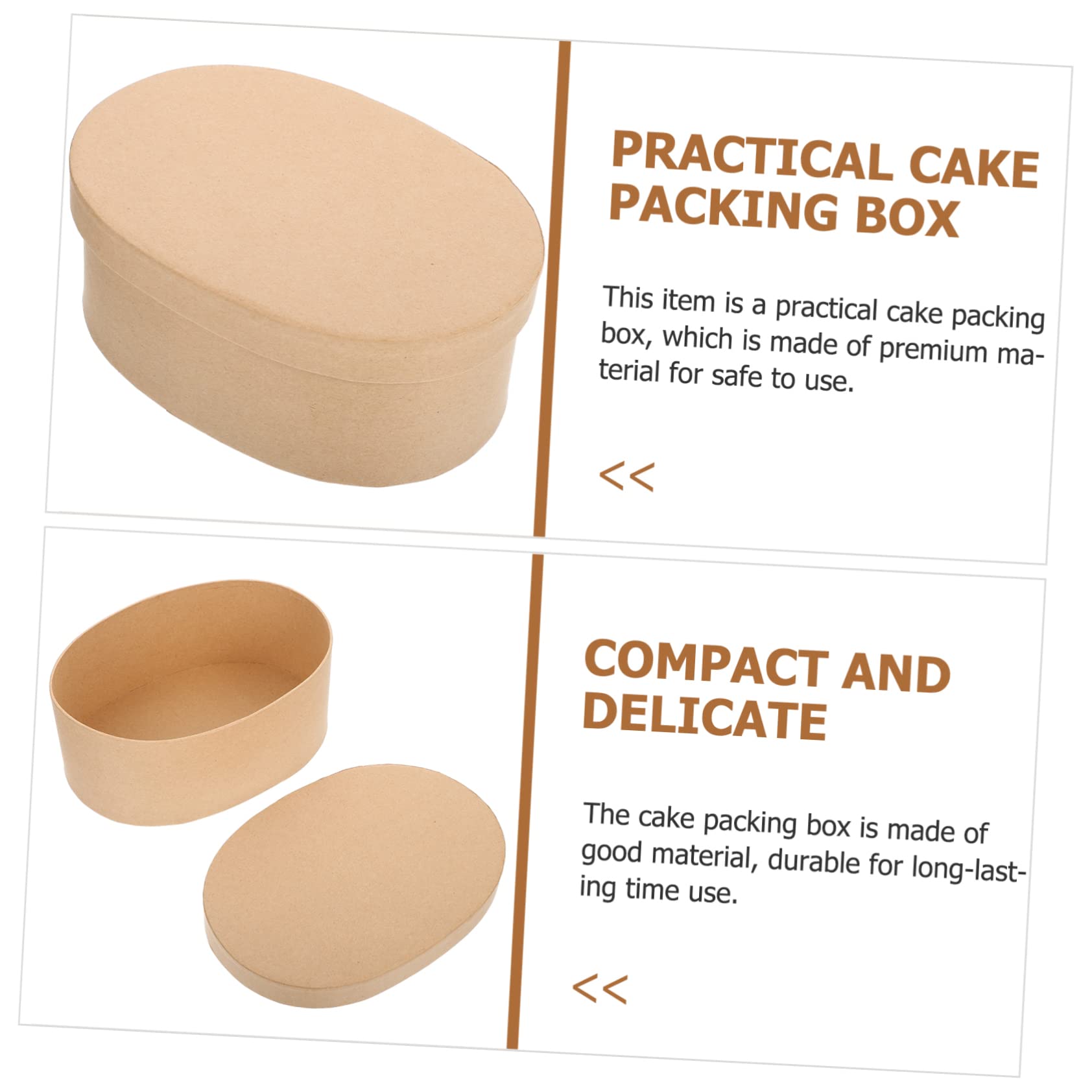 HAPINARY 3pcs Oval Paper Storage Boxes for Party Favors Lightweight Candy and Cookie Packaging for and Snacks Portable Design for Easy Carrying