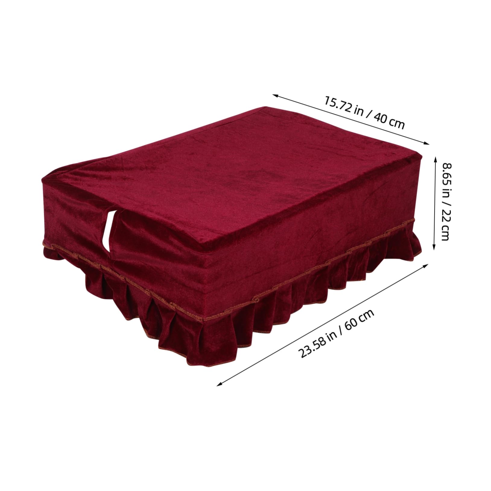 INOOMP Pleuche Piano Stool Cover: 23.6x15.7inch Soft Cushion Protector for Single Bench - Stretchable Piano Bench Slipcover for Bedroom and Living Room