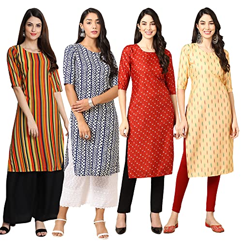 Image of Pinkmint Women's Crepe Digital Print Straight Kurta (RM-348-370-360-366)