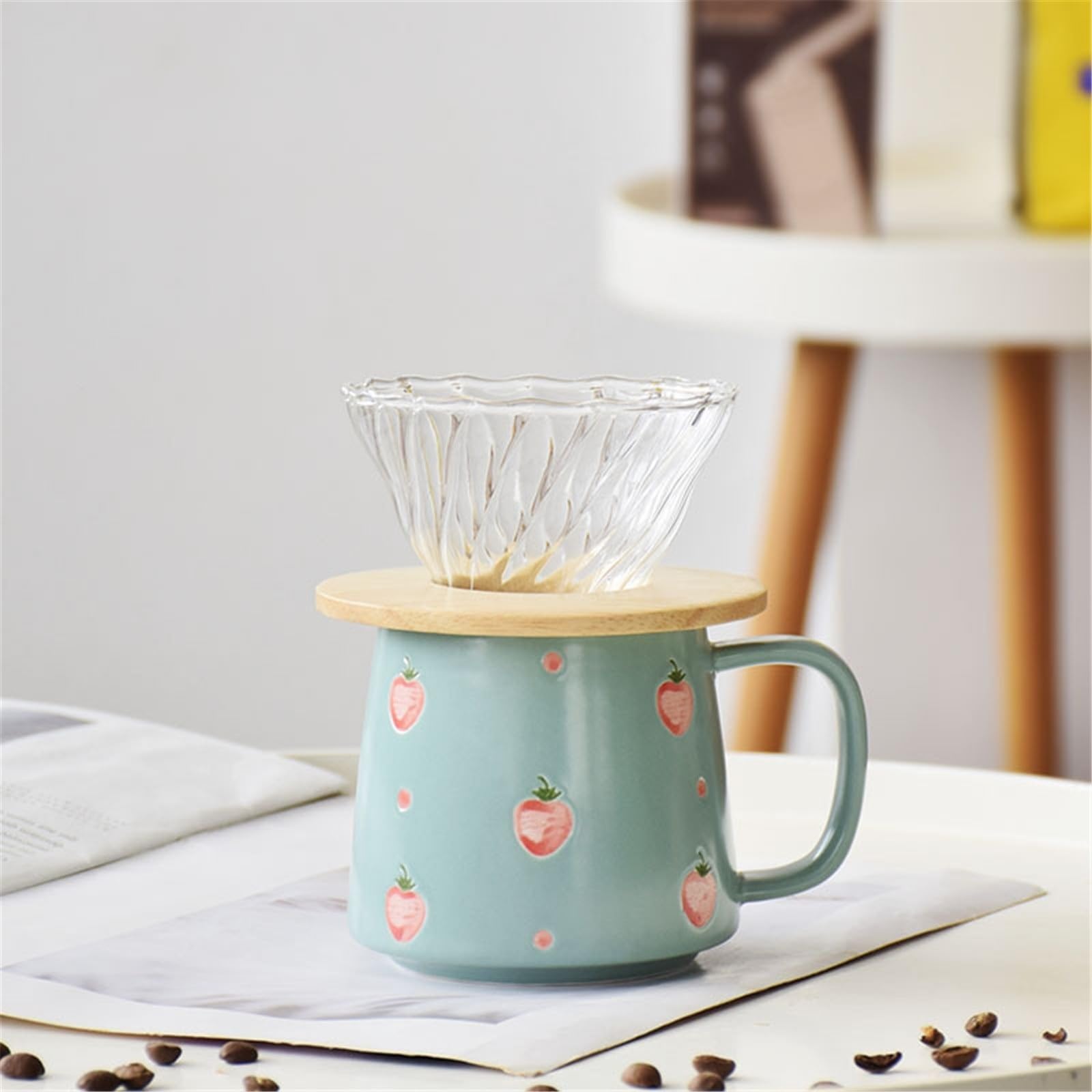Pour Over ekspres do kawy, ręcznie malowany, ręcznie parzony, zestaw filiżanek do kawy, dzbanek do dzielenia kawy do domu