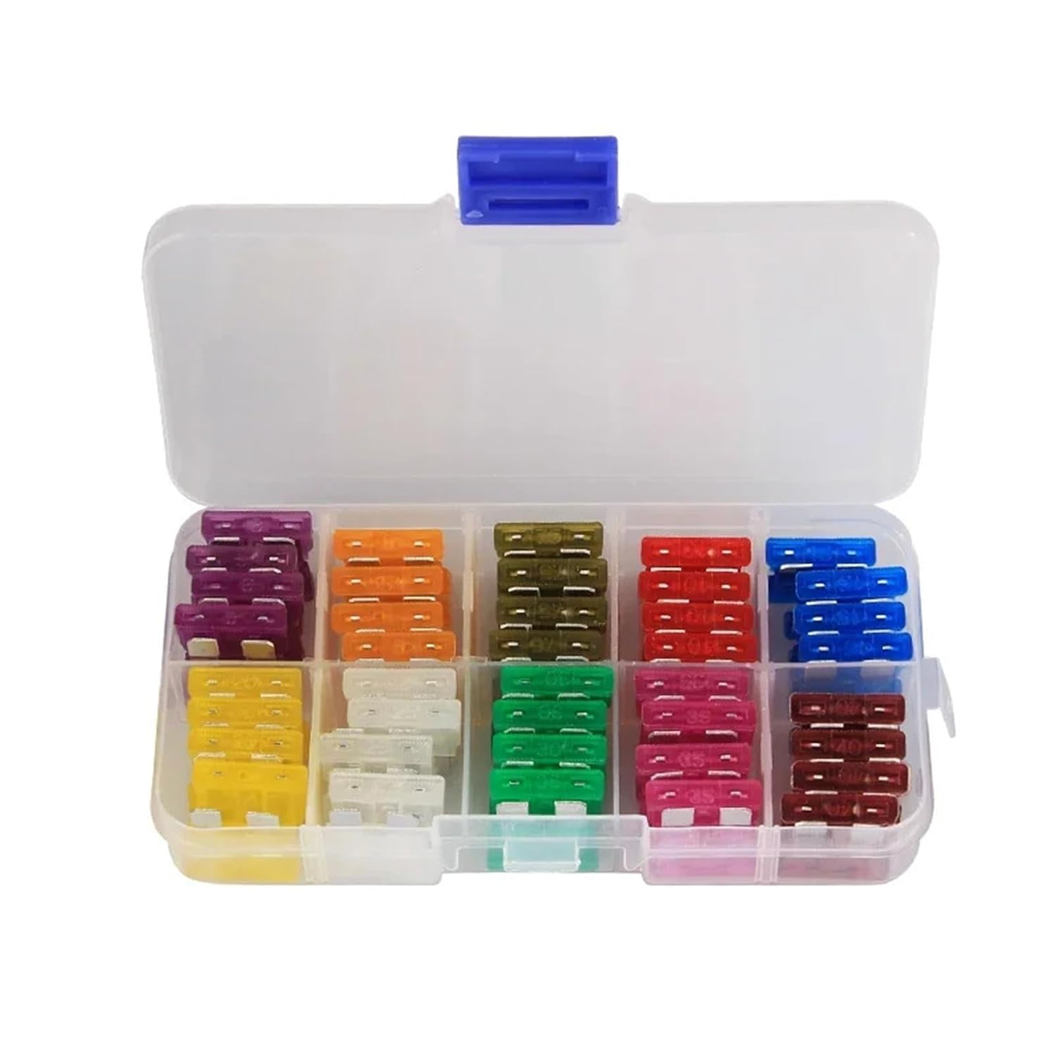 12V 3A 5A 7.5A 10A 15A 20A 25A 30A 35A 40A Standard Blade Car Fuses Assortment Car Blade Fuse Auto Boat Motorcycle Fuse 80Pcs