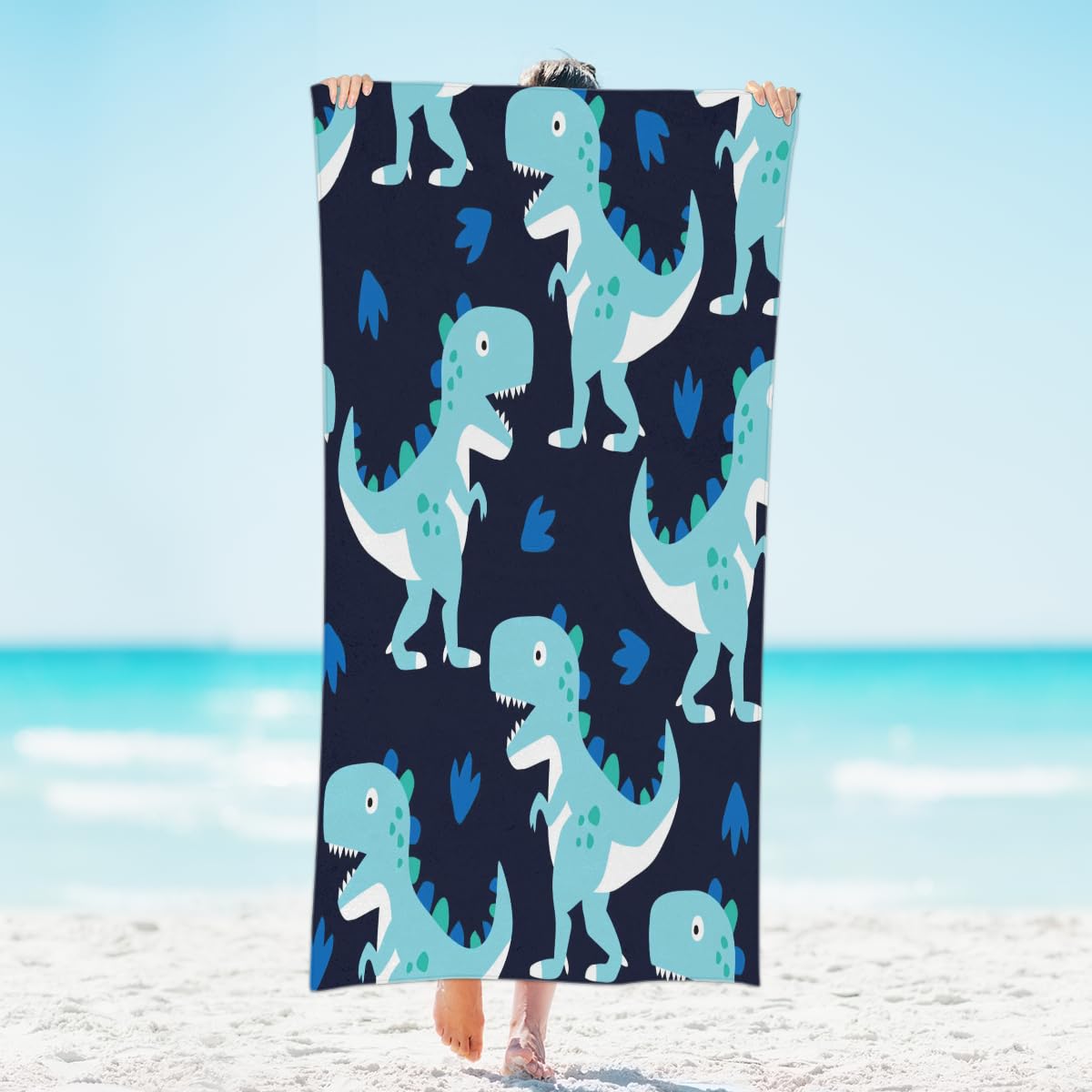 Serviette De Plage Fossile De Dinosaure, Serviette De Bain Absorbante Légère En Microfibre à Séchage Rapide Sans Sable Pour Enfants, Adultes, Natation, Bain, Yoga, Piscine, Voyage, Camping 81 X 132