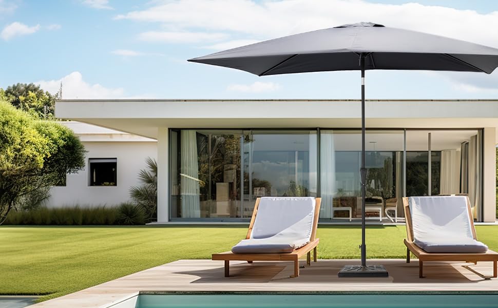 C-Hopetree 19 kg Heavy Duty Square Base Stand for Outdoor Patio Market Table Garden Parasol Umbrella, Bronze - Image 6