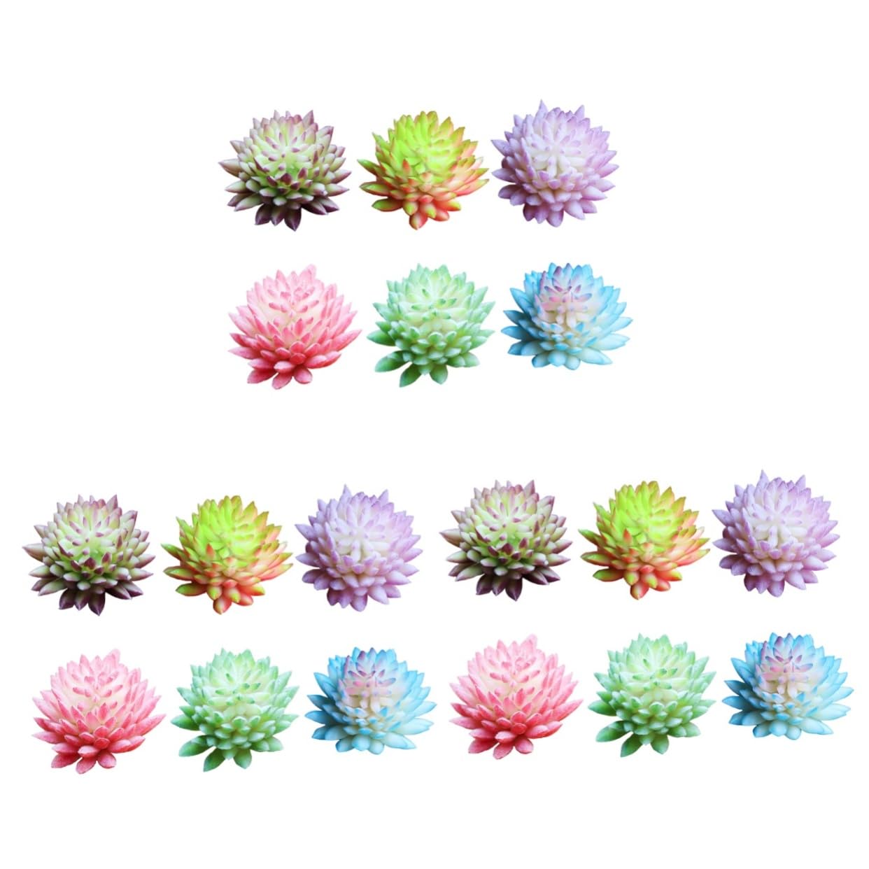 Cabilock 18 Pcs Artificial Succulent Faux Plants Decor Plants Succulent Plant Unpotted Succulent Lifelike Plant Adornment Terrarium Bowl Artificial Flower Heads Faux Cactus Decorations Mini