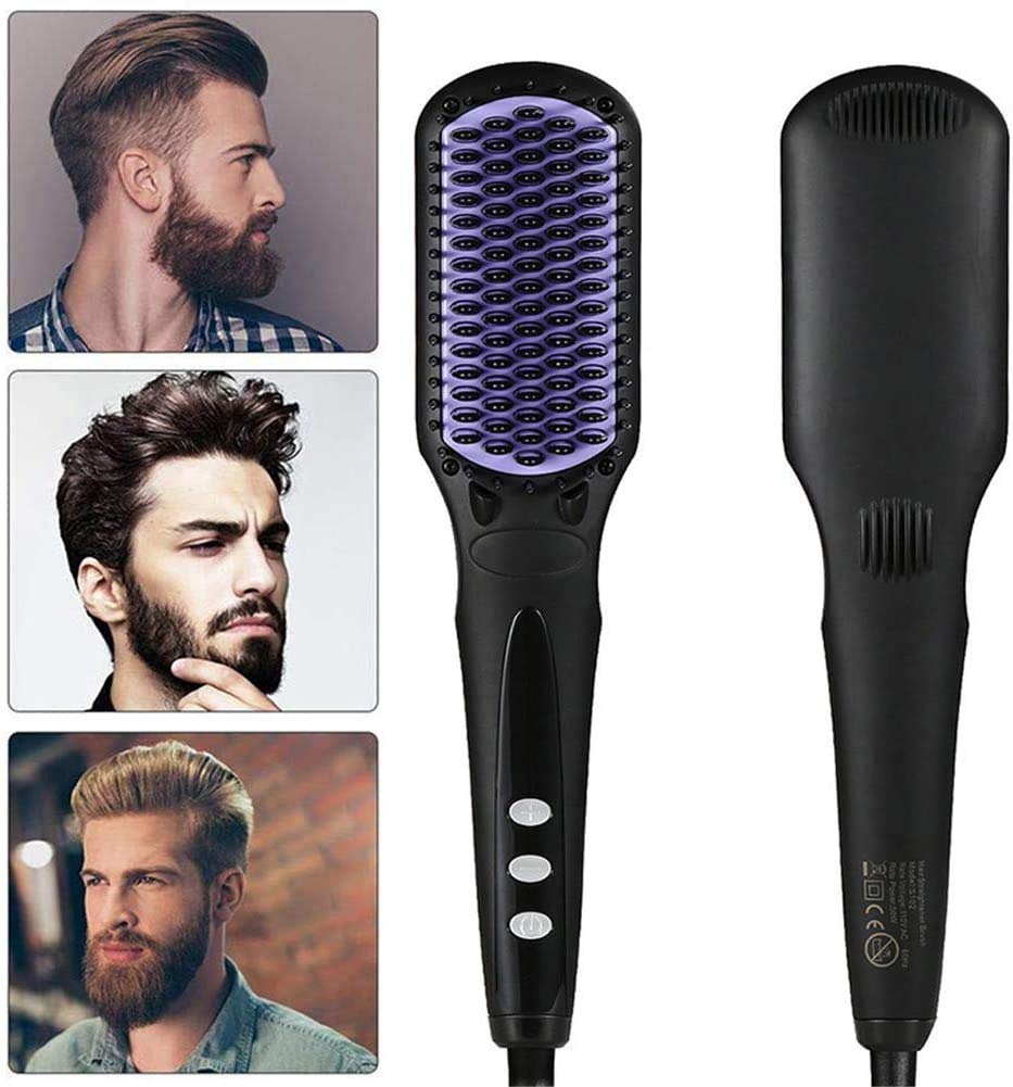 Ayanx Styling Ionic Hair Straightener Flat Irons Comb Beard Straightening Brush Heat Comb Digital Control Heating Brushes