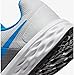 NIKE Boy's Revolution 6 Sneaker, Cool Grey/Pure Platinum/Blue, 4 Big Kid