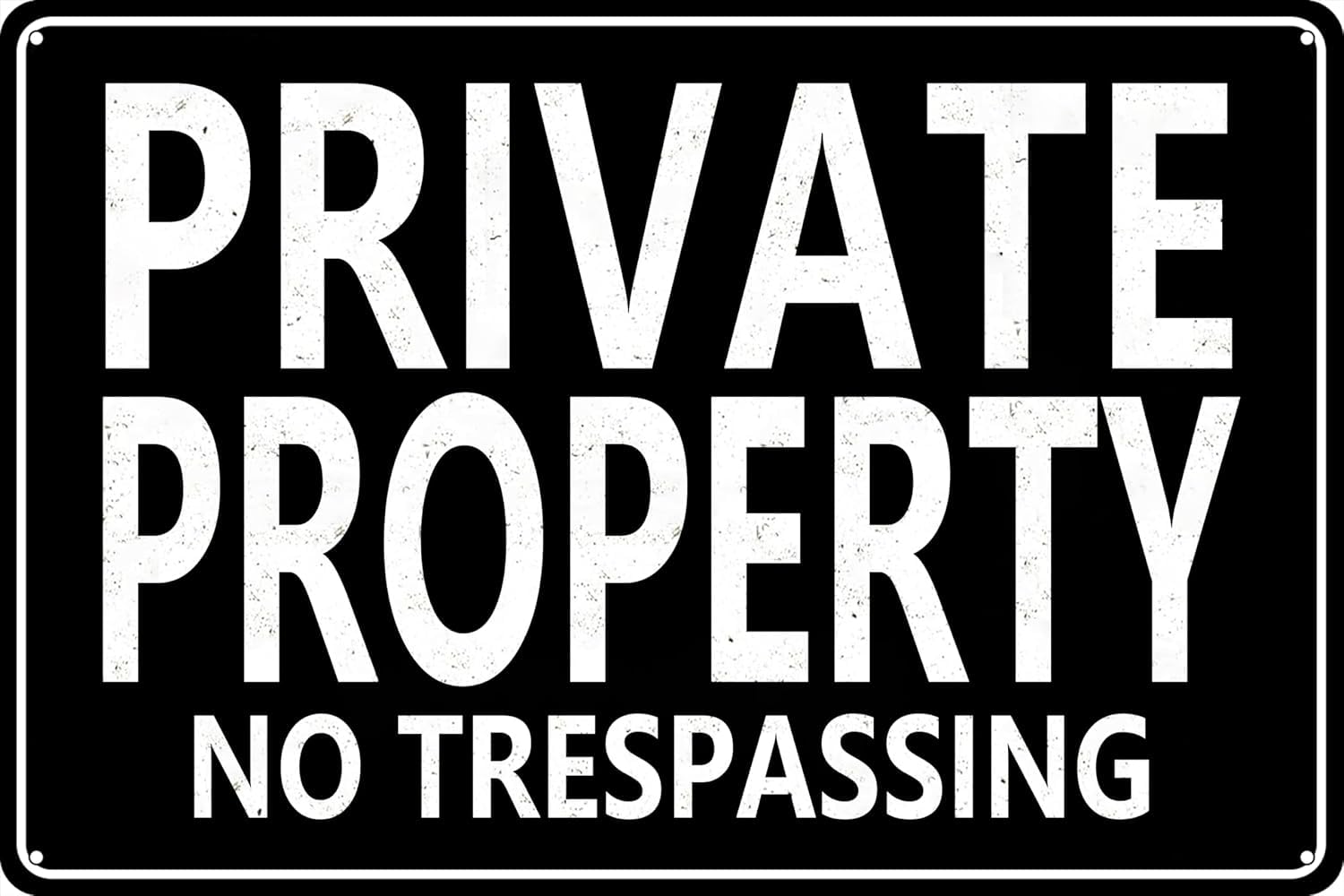 SMAZDFXX Private Property No Trespassing Metal Signs Wall Decor Funny, Retro Yard Sign for Outdoor Home Living Room Bedroom Decor Accessories Poster 12"x16"