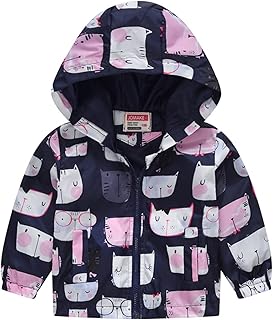 Jaqueta infantil infantil para meninos e meninas, desenho de dinossauro, camuflagem, arco-íris, zíper, à prova de vento, jaqueta com capuz para meninas 5 anos