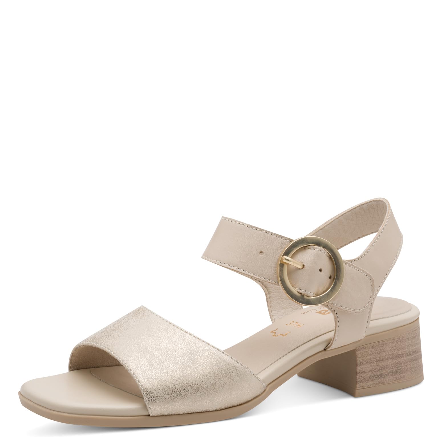 Jana Women's Softline Leather Heel 8-28705-46 Sandals with Heel, Ivory Comb, 36 EU
