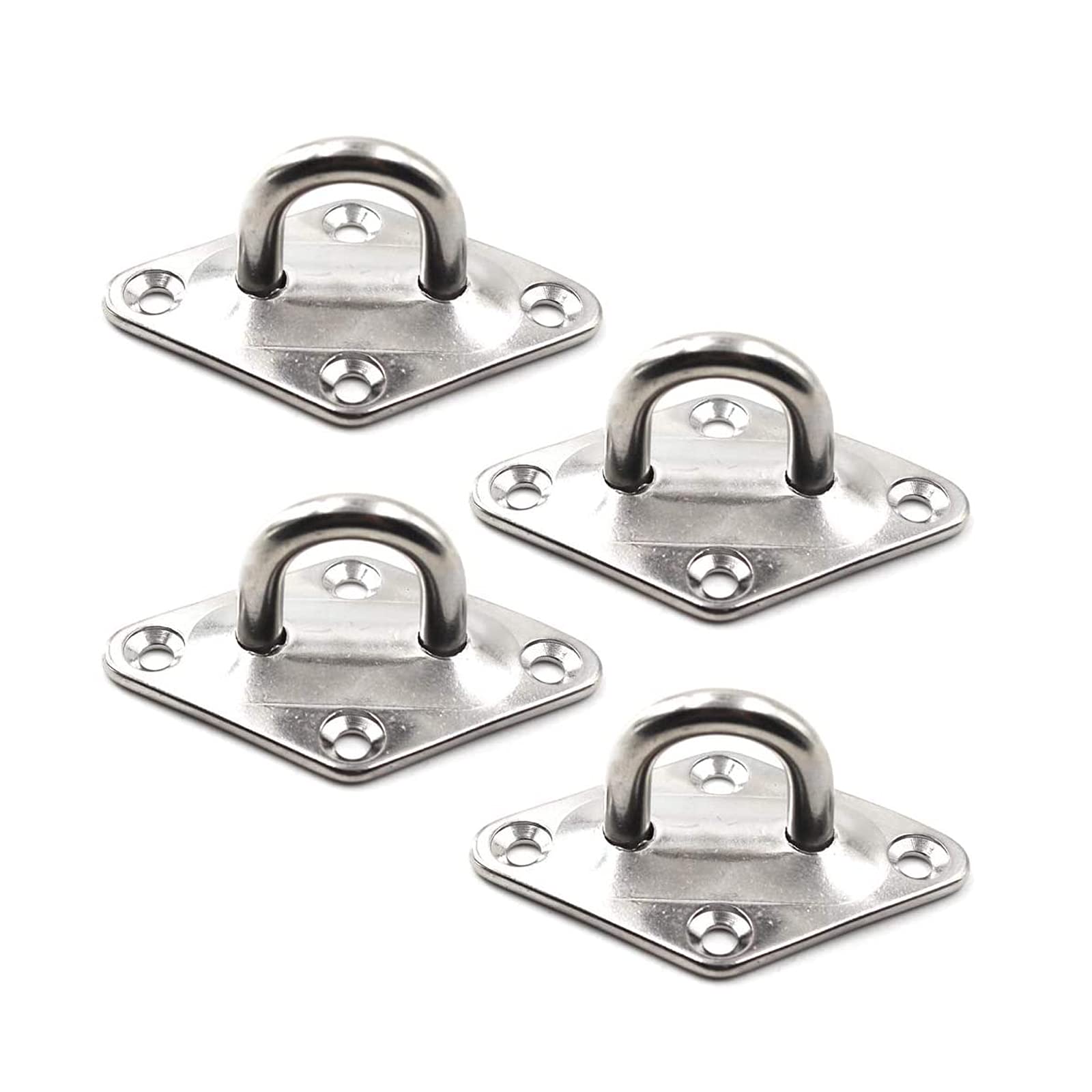 Plaque à œil en losange inox M10 anneau ancrage bateau 4x