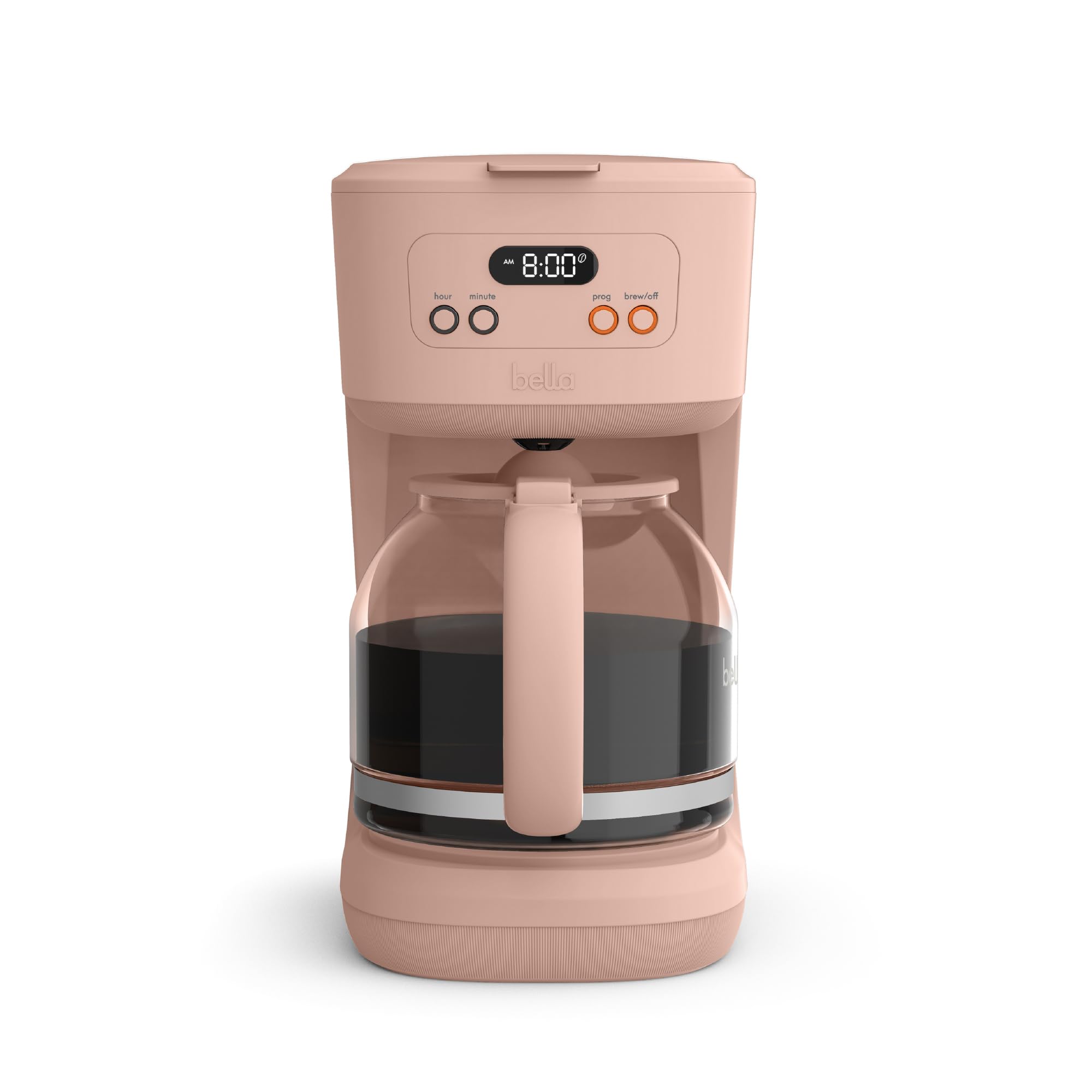 BELLA 12-Cup Programmable Coffee Maker with No-Drip Glass Carafe, Blossom