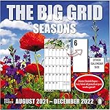 RED EMBER The Big Grid Jumbo Large Print Wall Calendar - Seasons in Nature (Deluxe Edition) Starting in August 2021 to Dec 2022 - 12 in. x 24 Inches When Open- Any Pen or Pencil Works Great