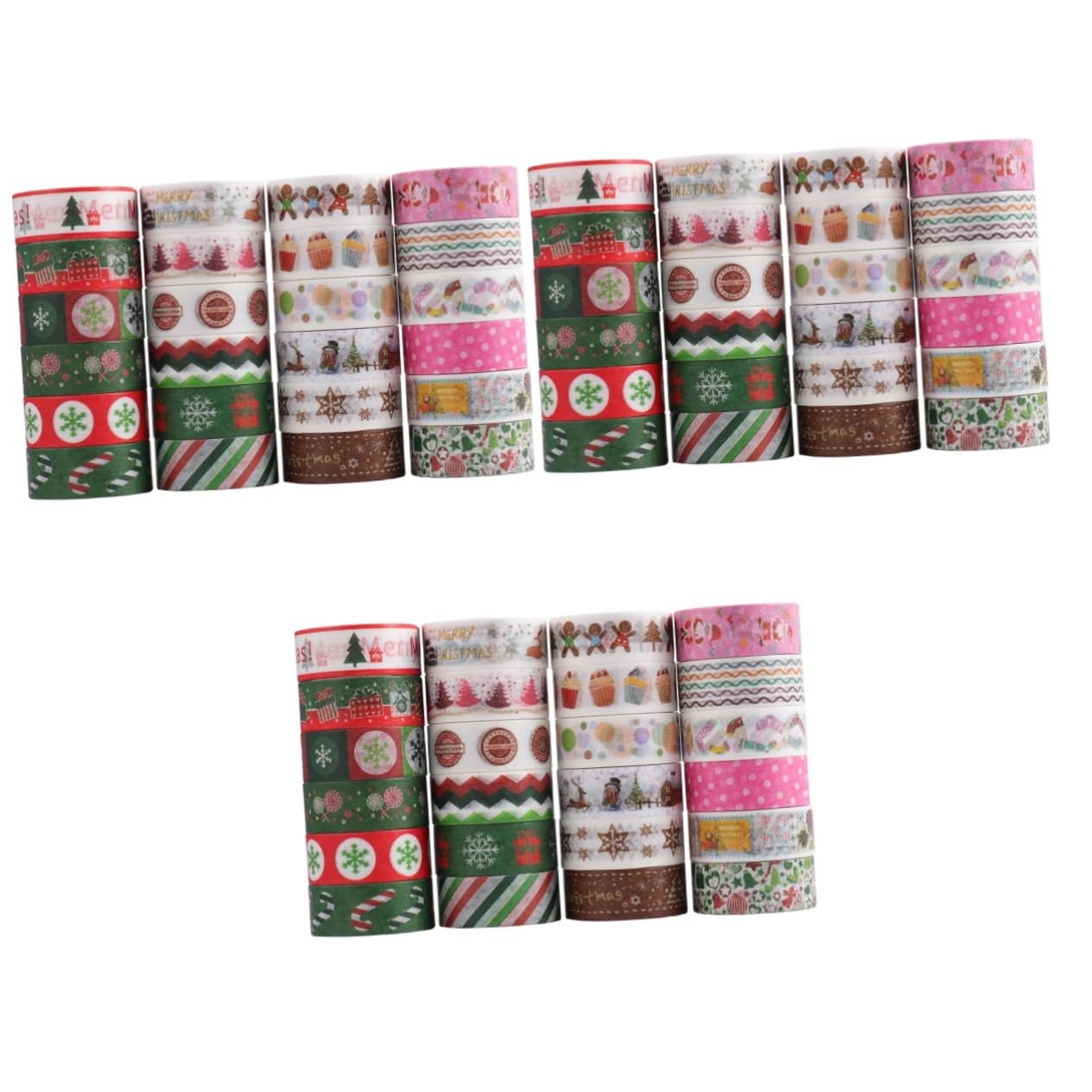 EXCEART 72rollos Cintas Washi Navideñas Decorativas Adhesivas para Manualidades Scrapbooking y Decoración De Creatividad para Hogar Navidad