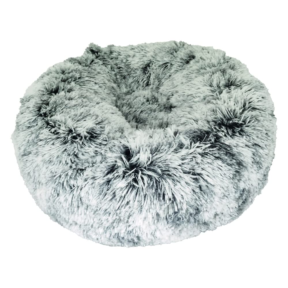 Croci Chancelière pour Animaux Poilu, coupelle en Fourrure synthétique, rembourrée, Ultra Douce, 50 x 25 cm, Couleur Noire