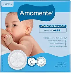 AMAMENTE Absorvente Para Seios Amamente Com 1 Unidades Branco Pacote De 12