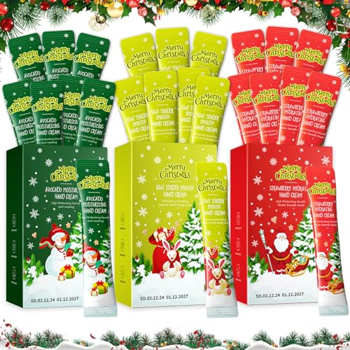 60 Stück Weihnachten Handcreme Set, Weihnachten Handcreme Mini, Weihnachts HAndcreme Geschenkset, Lindert trockene und Rissige Hände, ein Weihnacht geschenk für Männer und Frauen (60 x 4 ml)