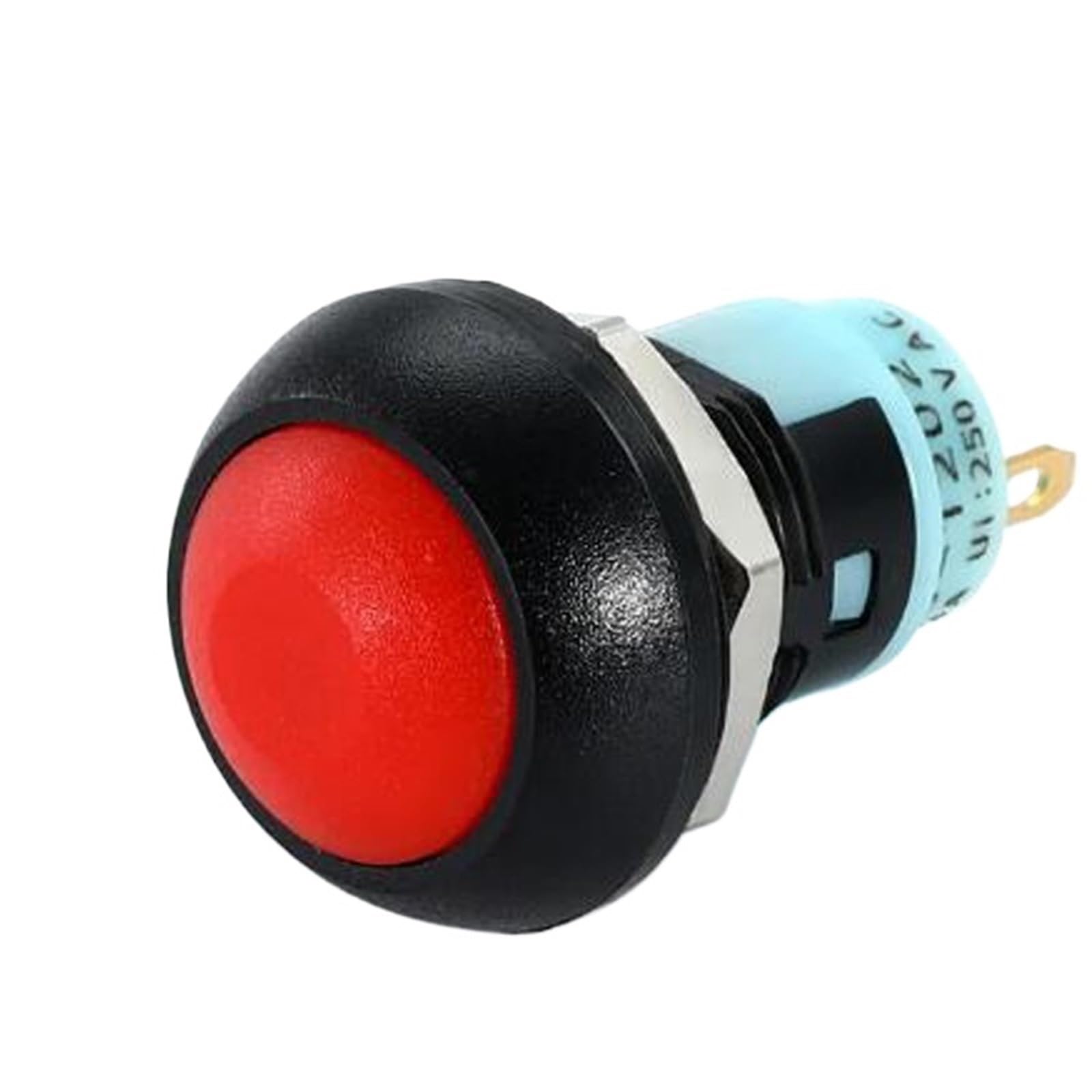 Pulsador pequeño PBS-33A soluciona cortes de corriente boton rojo con bloqueo 12mm 8
