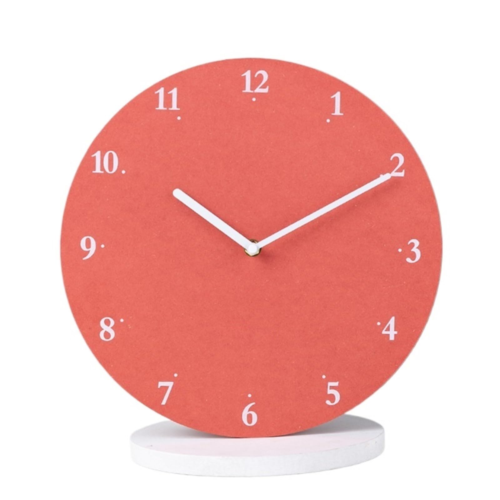 DFHS46JK Wall Decor Color Panel Wall Clock Minimalist Nordic Style Silent Operation Battery Powered for living room decor(Red)