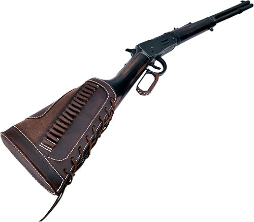 Miniatura 7 de Soporte de munición de cuero Buttstock para mejillas para 16 piezas .22, 22LR, 22MAG, 17 horas