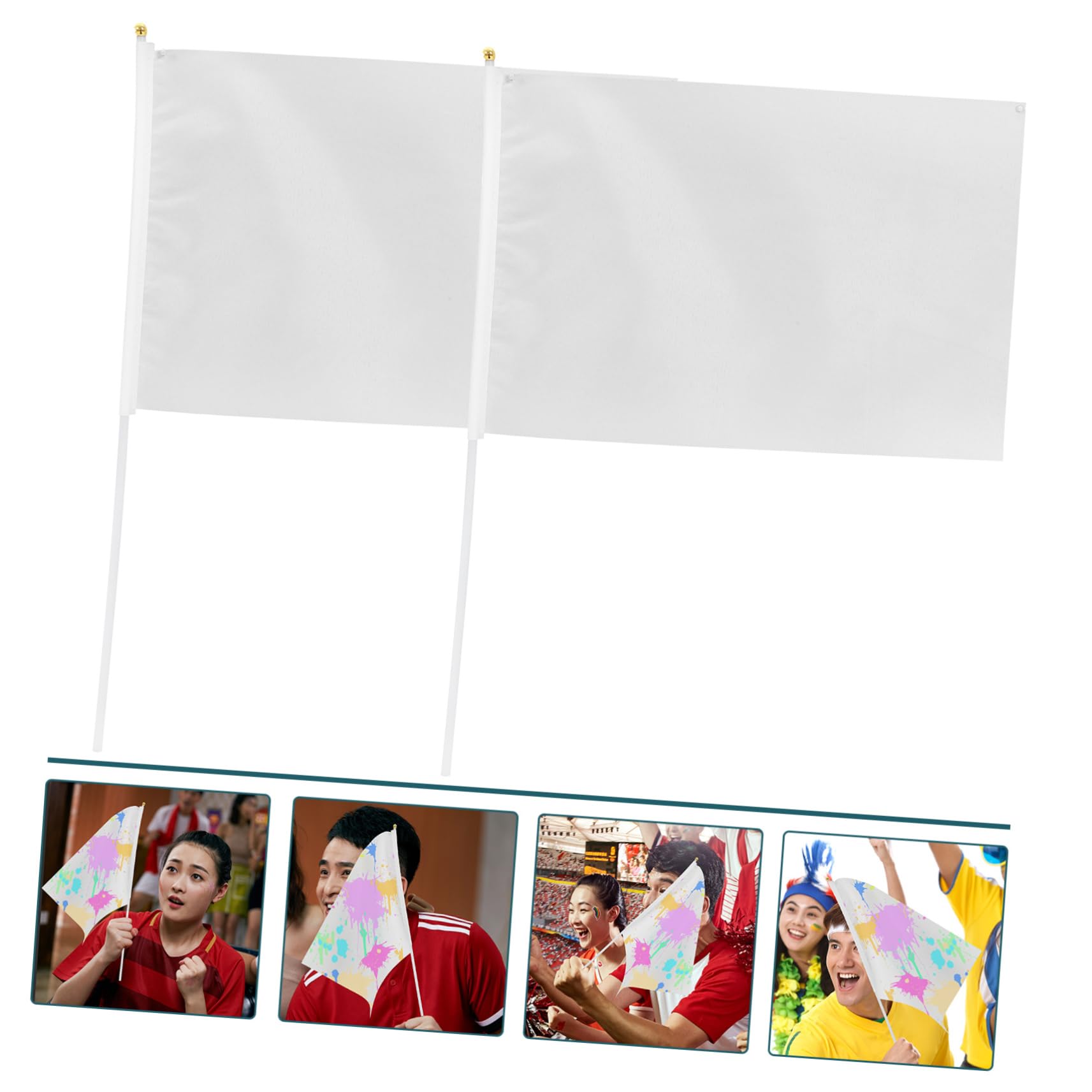 HANABASS 60piezas Bandera De Mano Para Bandera De Animación y De Para Deportivos y Celebraciones