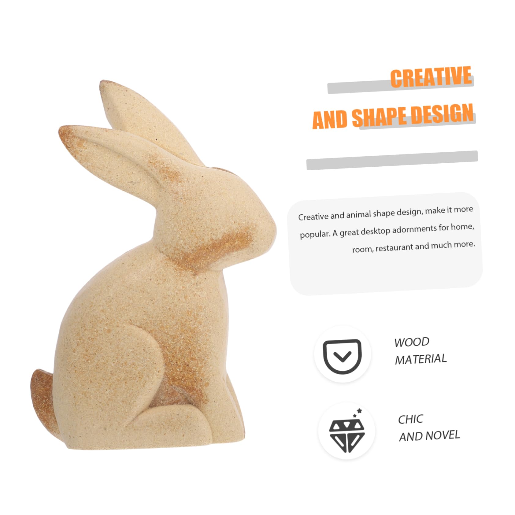 HOMSFOU 3 Paia Decorazione Legno Animale Diy Coniglietti da Dipingere Articoli Legno Solido per Decorare Casa e Ufficio per Lavoretti Creativi e Regali per Amanti Del Fai da Te