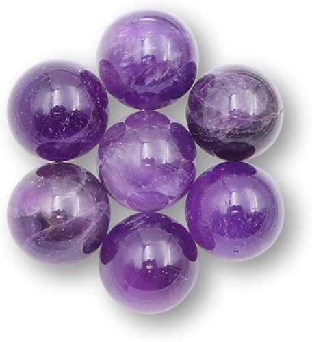 Nature Wonders Esfera de bola de cristal amatista (violeta profundo), 7 esferas de 0.8 pulgadas, calidad prémium de 0.8 pulgadas, para fabricación