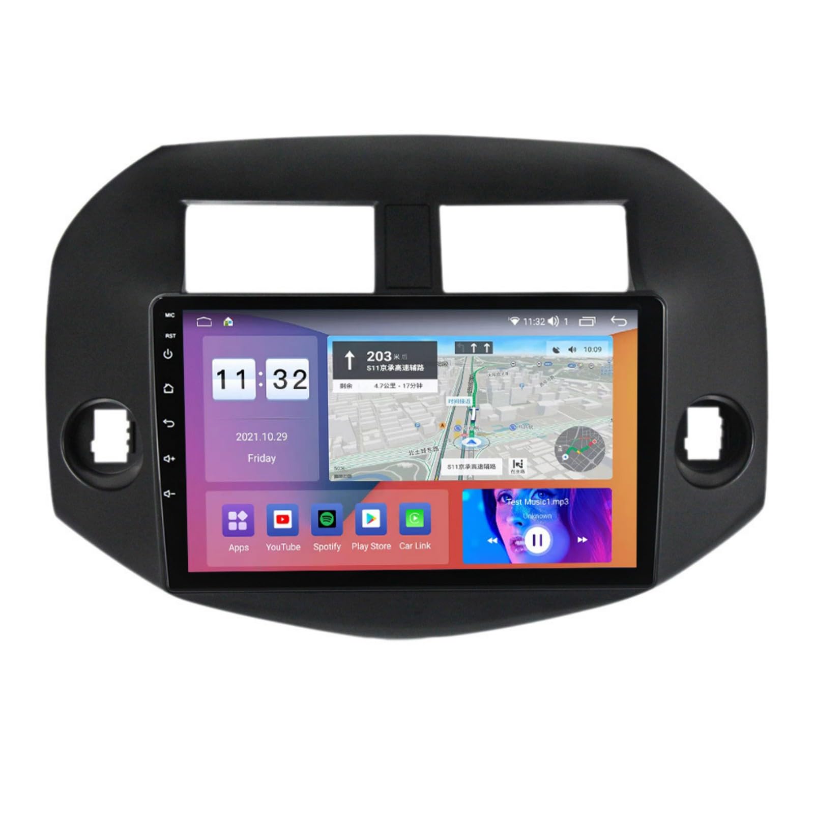 Bluetooth Navigation GPS sur autoradio Toyota RAV4 avec caméra de recul