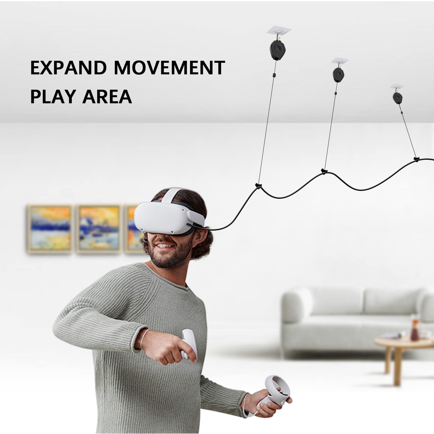AMVR [Pro Version] VR Cable Management, 6 Packs Retractable Ceiling